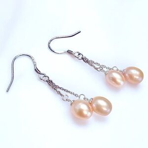 Ballerina Pink Freshwater Pearl Sterling Silver Earrings